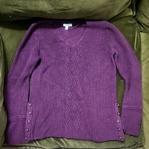 Purple V-Neck Sweater